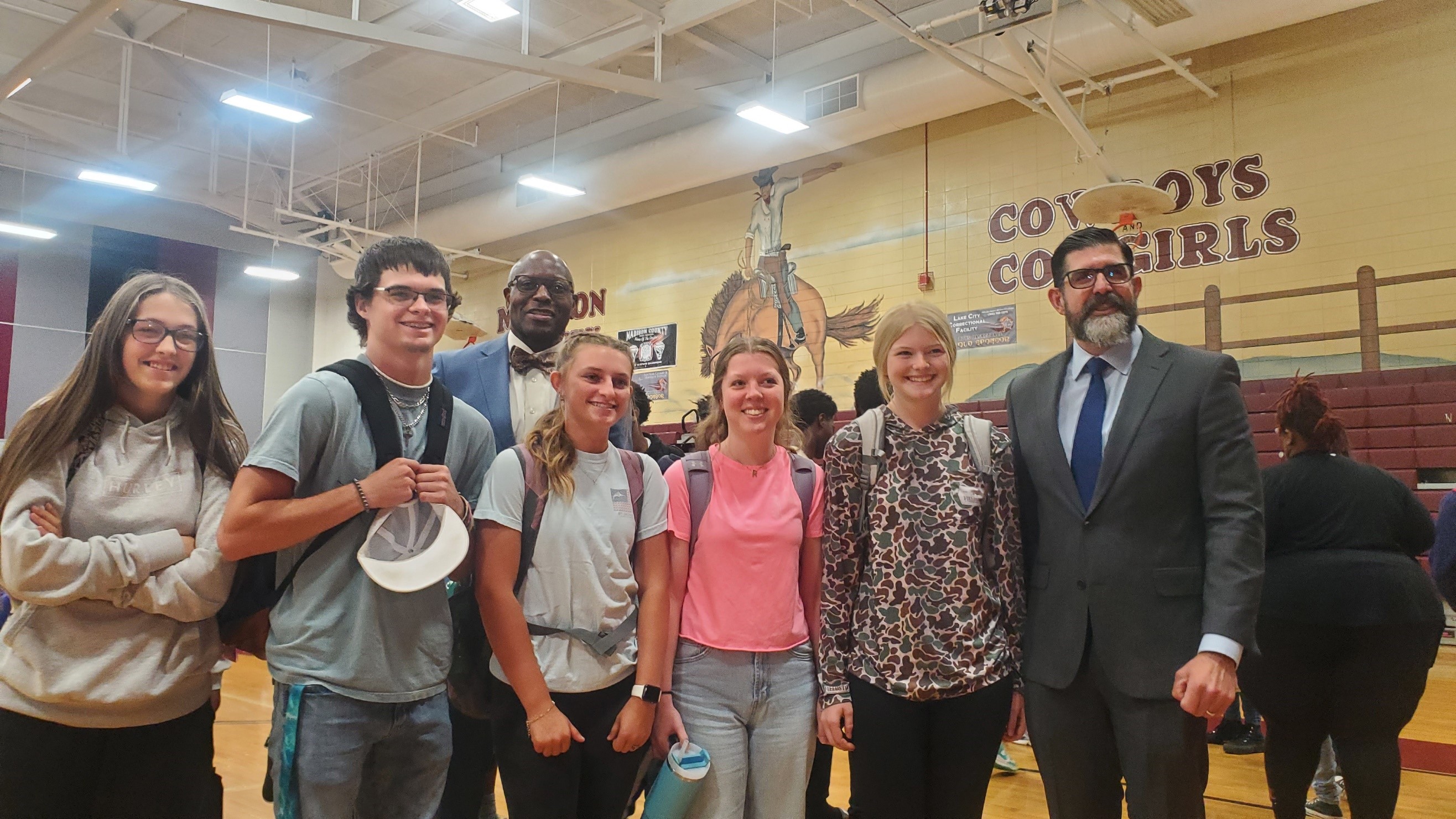 Commissioner Manny Diaz, Jr. with Madison County High School students