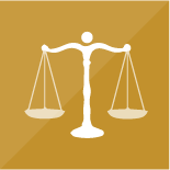 Balance icon on a gold background