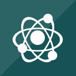 Atom on a green background