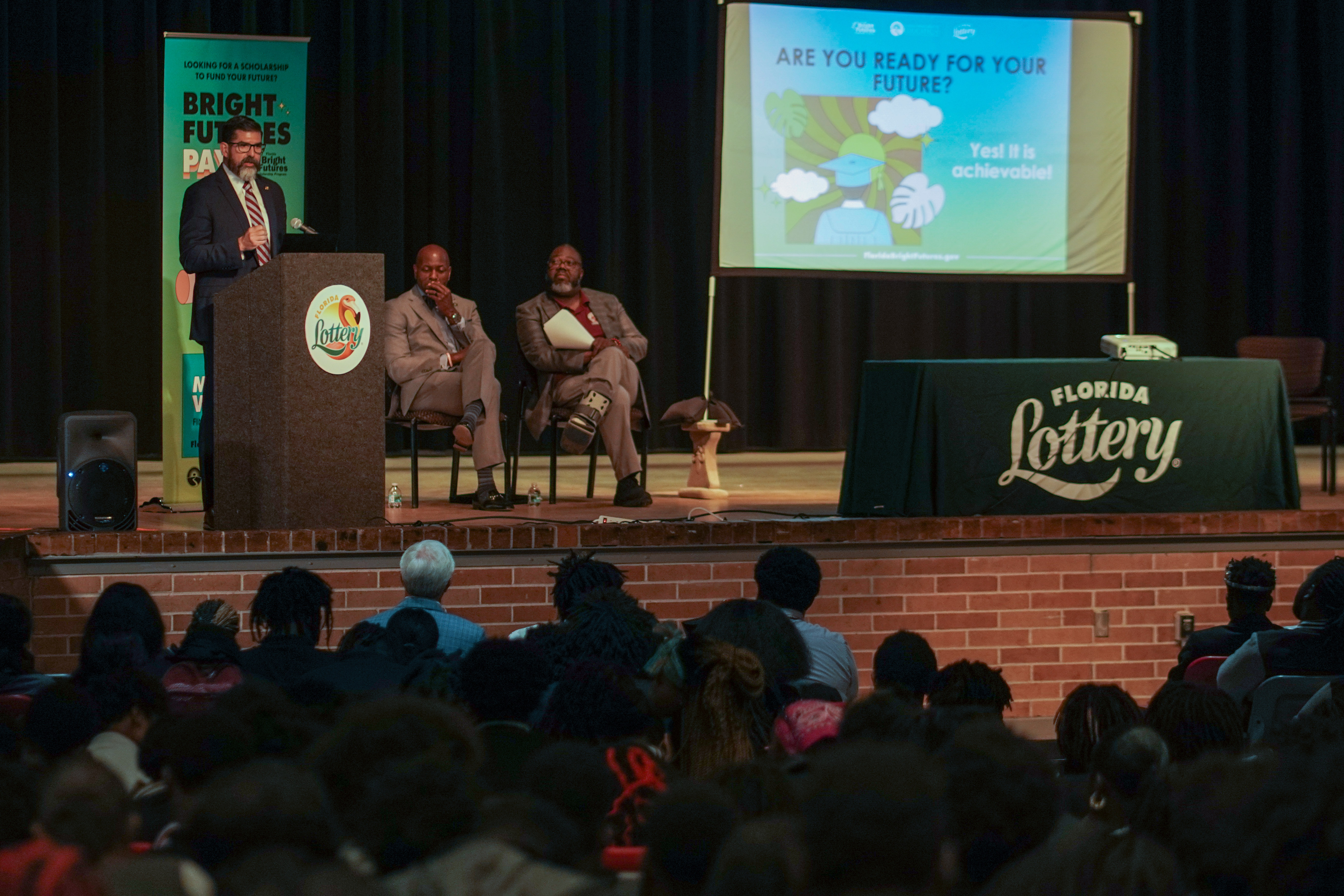 Commissioner Manny Diaz, Jr. & Florida Lottery Secretary John F. Davis visited William M. Raines High School in Duval County