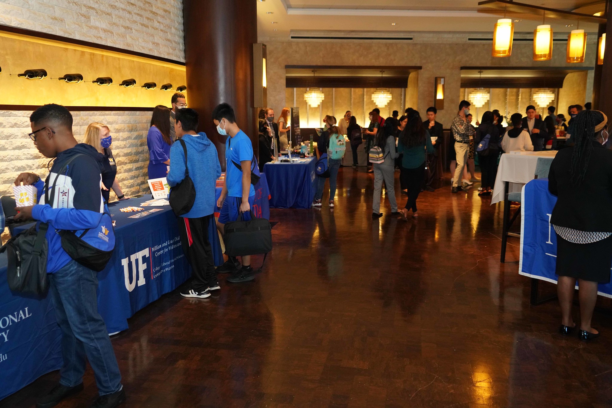 Students checking in
