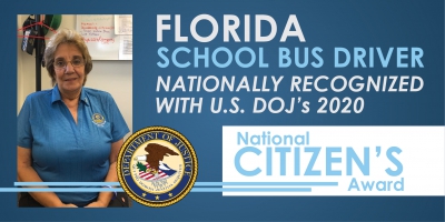 FDLE Driver of the Year JoAnn Donovan Honored with U.S. DOJ 2020 National Citizen’s Award